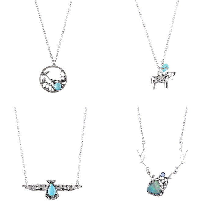 Wholesale Retro Hollow Lotus Leaf  Necklace