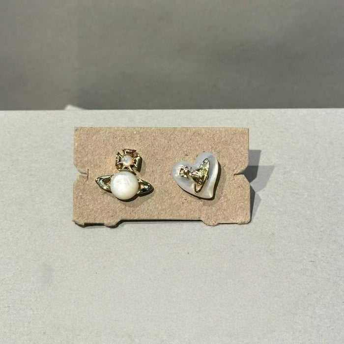 Wholesale Silver Needle  Asymmetric Saturn Earrings Women's Earrings