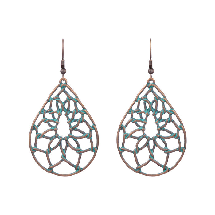 Wholesale Bohemian Hollow Tassel Earrings Geometric Design Fashion Accessory MOQ≥2