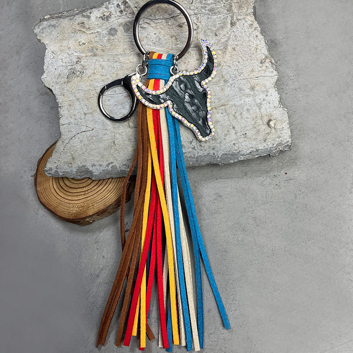 2Pairs/Pack Vintage Colorido Tassel Ethnic Keychain JDC-KC-Heyi017