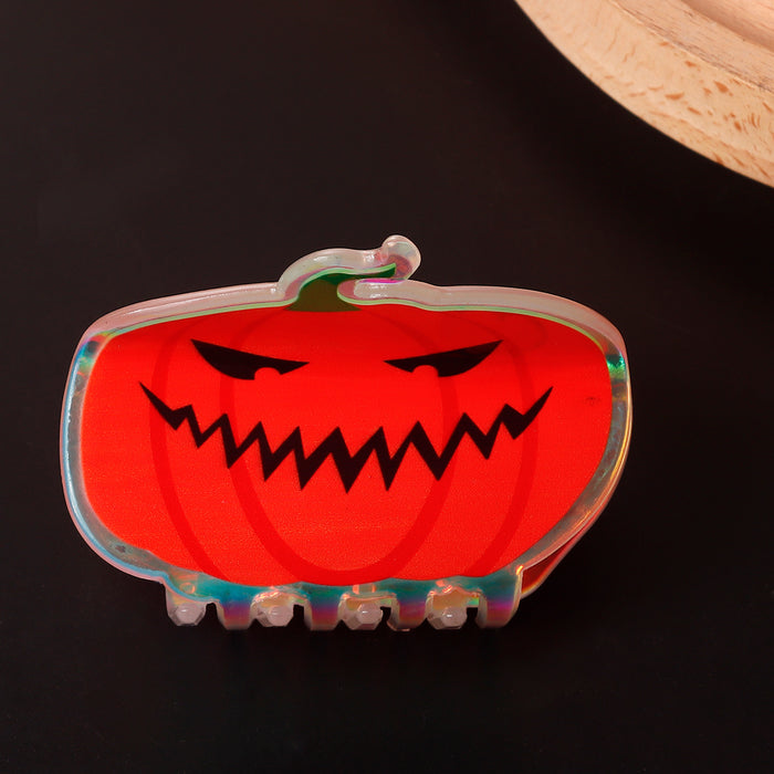 Wholesale  Pumpkin Ghost Laser Effect Printed Clip Shark Clip Hair Accessory