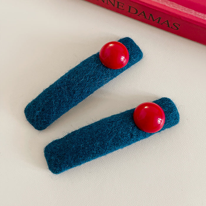 Wholesale Simple and high-end blue retro one word clip with edge clip, bangs, hair accessories clip