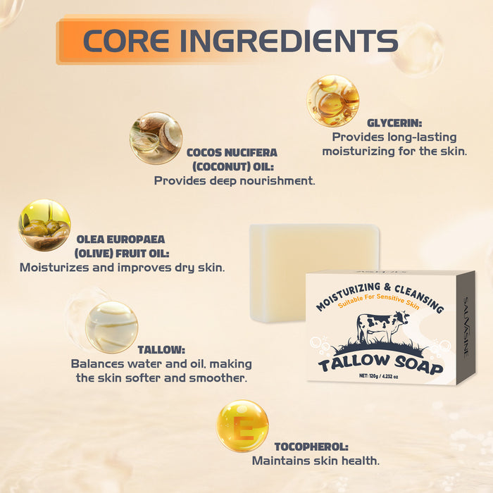 Wholesale Cow fat soap deeply cleanses, cleanses, soothes, moisturizes, and smooths the skin. Handmade soap