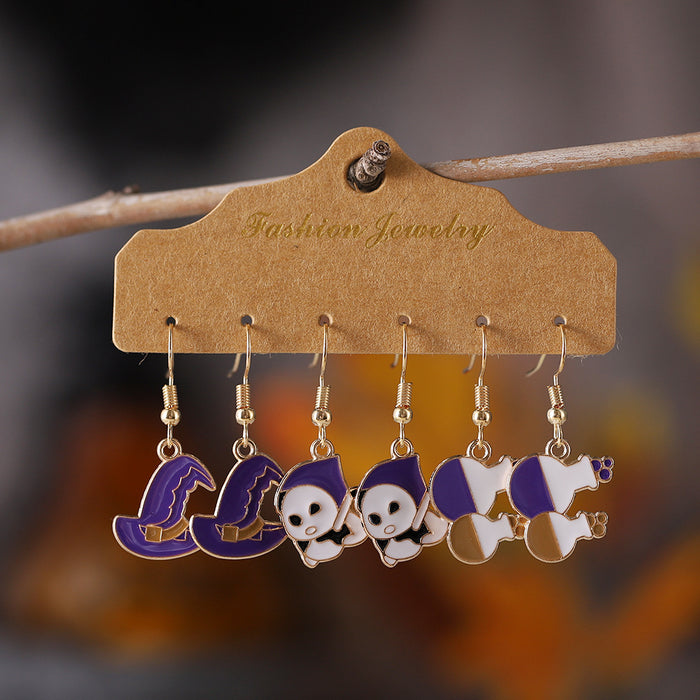 Wholesale Ghost Bat Skull Pumpkin Earring Set Fashion Jewelry Accessory