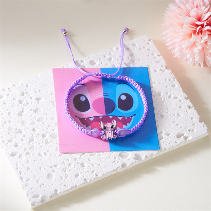 Wholesale Bracelet Blue Fried Dough Twists Crystal Beaded Bracelet Gift Multicolor Woven Bracelet