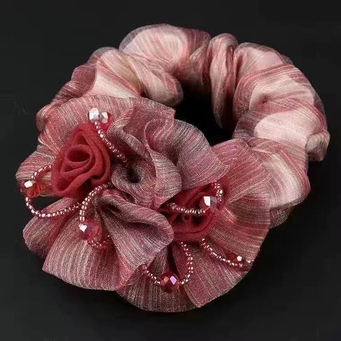 Wholesale rope head flower 40 to 50 years old foreign style pig large intestine simple lazy hair iron head flower nurse hair