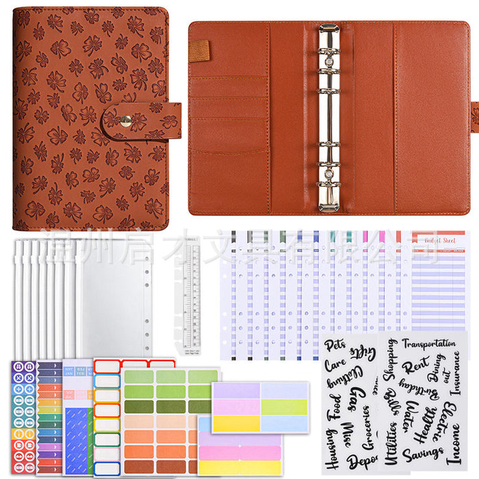 Wholesale Binder Customized Hand Ledger Leather Pu Loose-Leaf Cash Budget Ledger