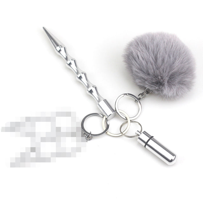 Wholesale Hair Ball Multifunctional Alloy Keychain 7-piece Set JDC-KC-TouMS064