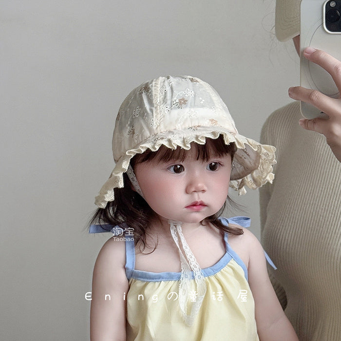 Wholesale Baby fisherman hat sun hat lace breathable thin design sun protection