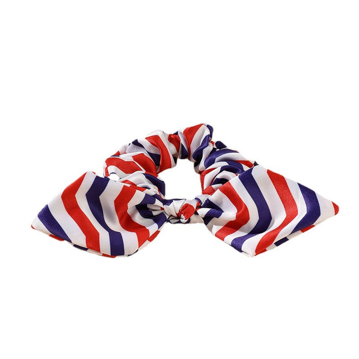 Wholesale 3PCS Printed Striped American Flag Independence Day Large Intestine Fabric Scrunchie JDC-HS-ZheZ001