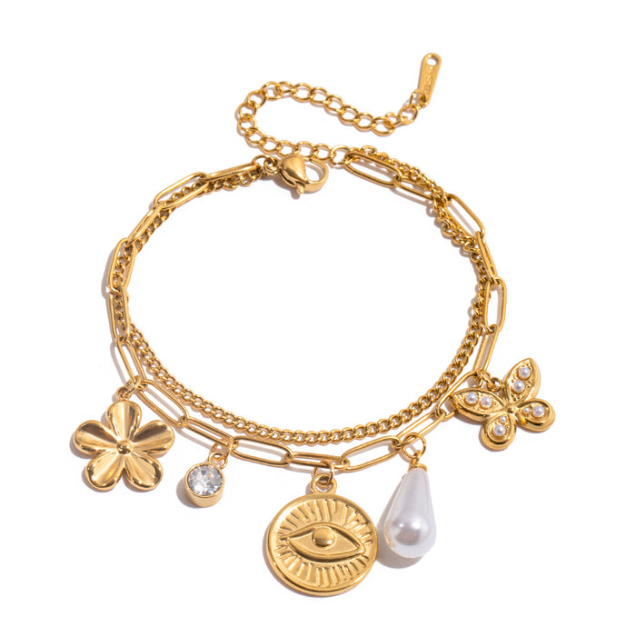 Wholesale Stainless Steel Round Pearl Bracelet