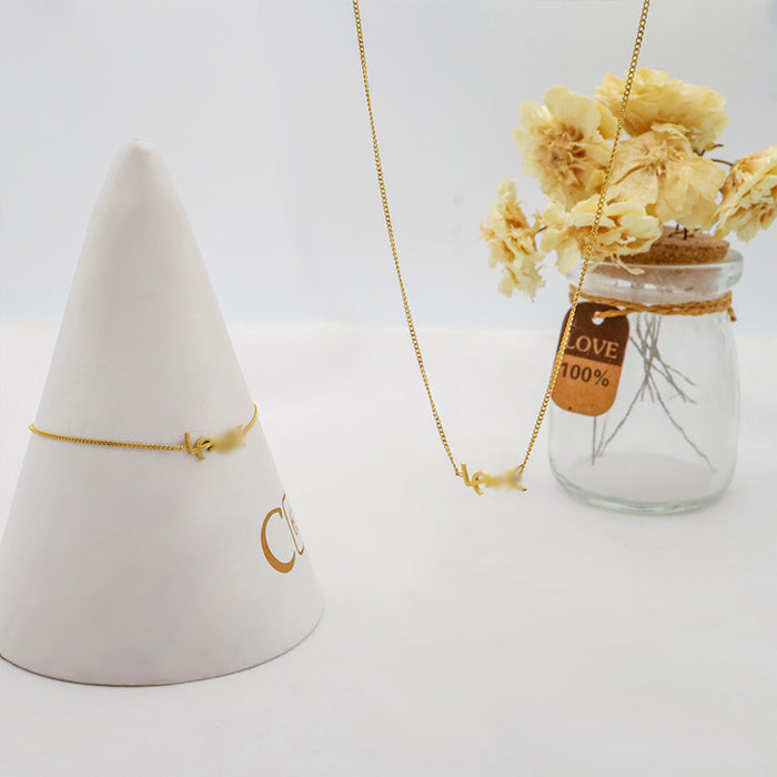 Wholesale Titanium steel gold-plated luxury collarbone chain necklace