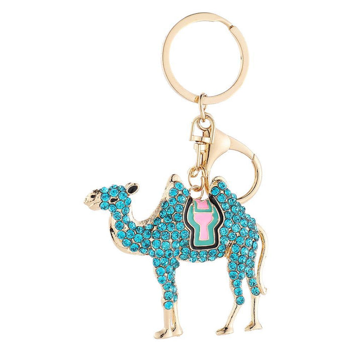 Wholesale diamond camel car key chain animal car key chain metal pendant