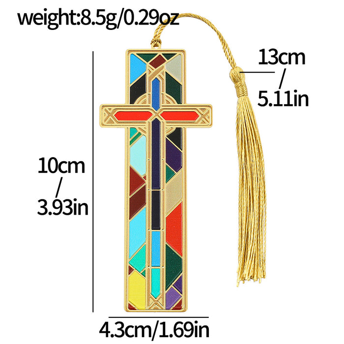 Wholesale Oil Painting Metal Tassel Accessories Bookmark