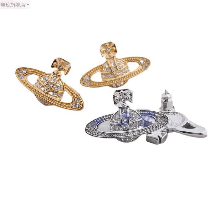 Wholesale Saturn Full Diamond Stud Earrings JDC-ES-TianYin001
