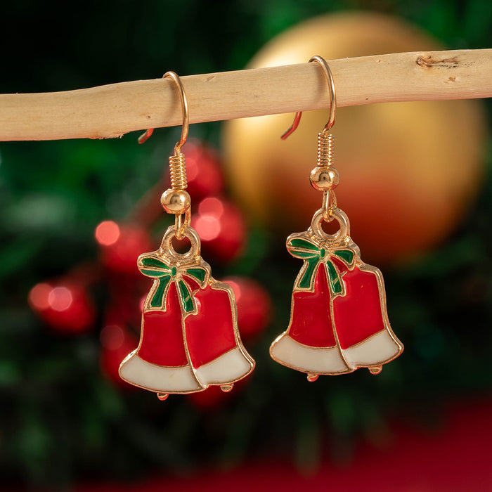 Wholesale Alloy Christmas Earrings with Elk and Snowflake Design for Holiday Party and Gift