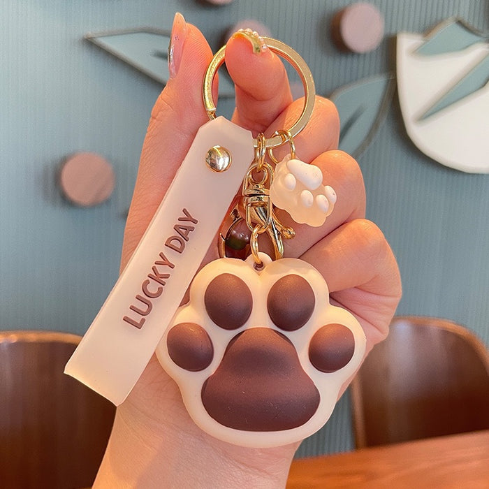 Wholesale  cute kitten claw keychain pendant doll key chain car schoolbag pendant small gift