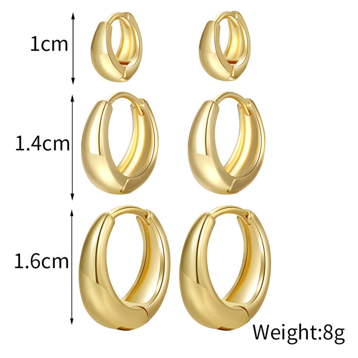 Wholesale Round Multi-Piece Earrings Versatile Simple  Accessories