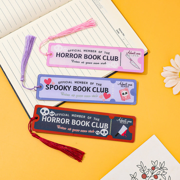 Wholesale  Horror Novel Themed Acrylic Tassel Bookmark