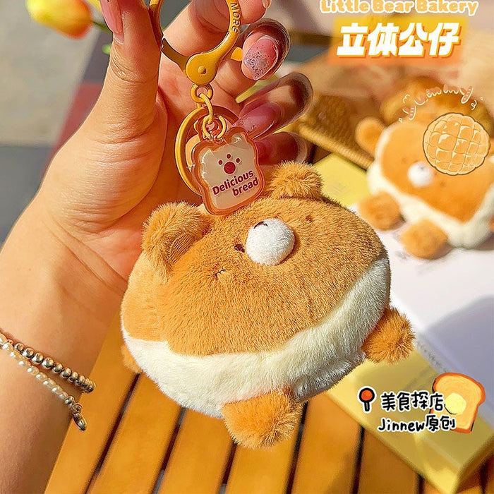 Wholesale Bear Bread House Pull Plush Pendant Keychains