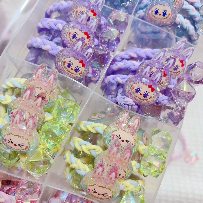 Wholesale Hair Rope Cute Rabbit Cartoon Braided Head Rope Ball Hair Rubber Band