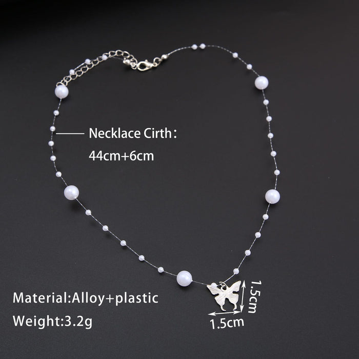 Wholesale Pearl butterfly necklace for women, light luxury, niche design, high-end collarbone chain, new necklace