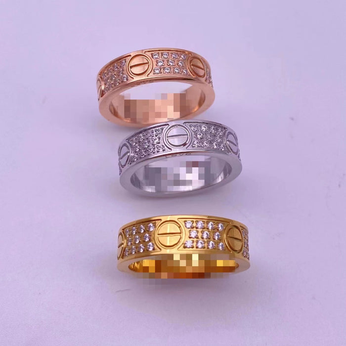 Wholesale Stainless Steel Narrow Diamond Stud Ring JDC-RS-Jinh003