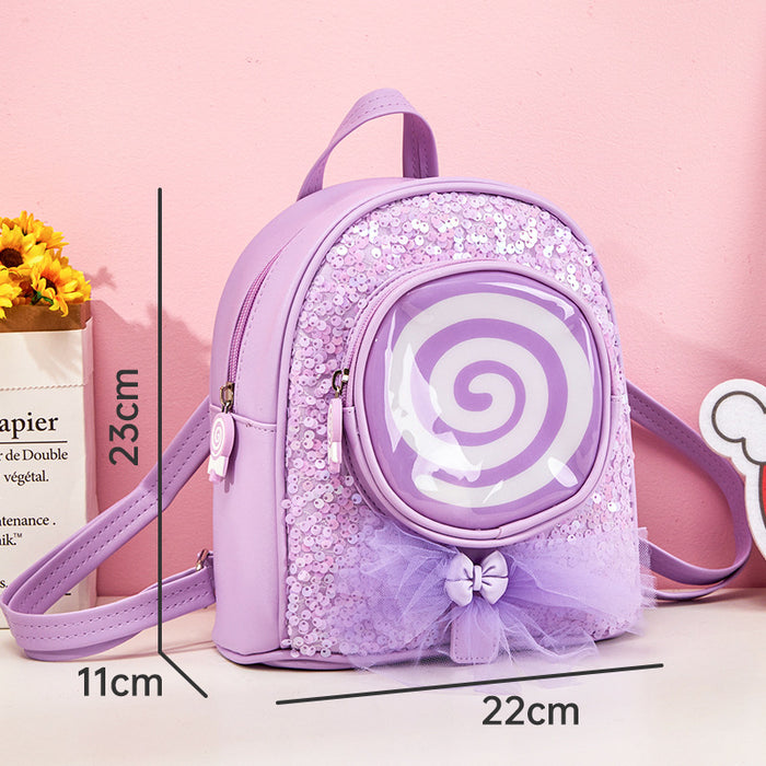 Wholesale Girls Backpack Leisure Travel Lollipop Small Schoolbag Led Light Fashion Cute Princess Children' s Backpack