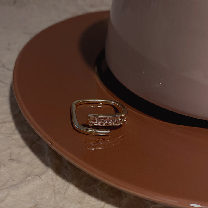 Wholesale Ring Simple design zircon fashion ring JDC-RS-ChunD008