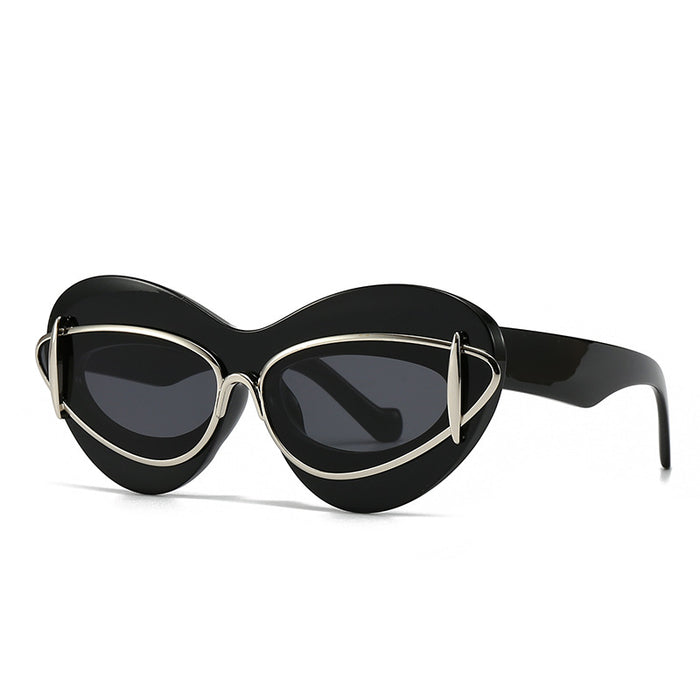 Wholesale Cat-eye Large Frame Women's PC Sunglasses JDC-SG-YingBang004