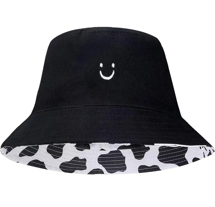 Wholesale geometric graffiti retro fisherman hat printed double-sided all-match basin hat outdoor sun hat
