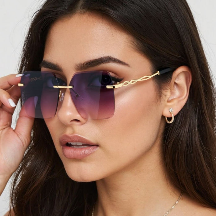 Wholesale New borderless luxury sunglasses for street photography, UV resistant sunglasses