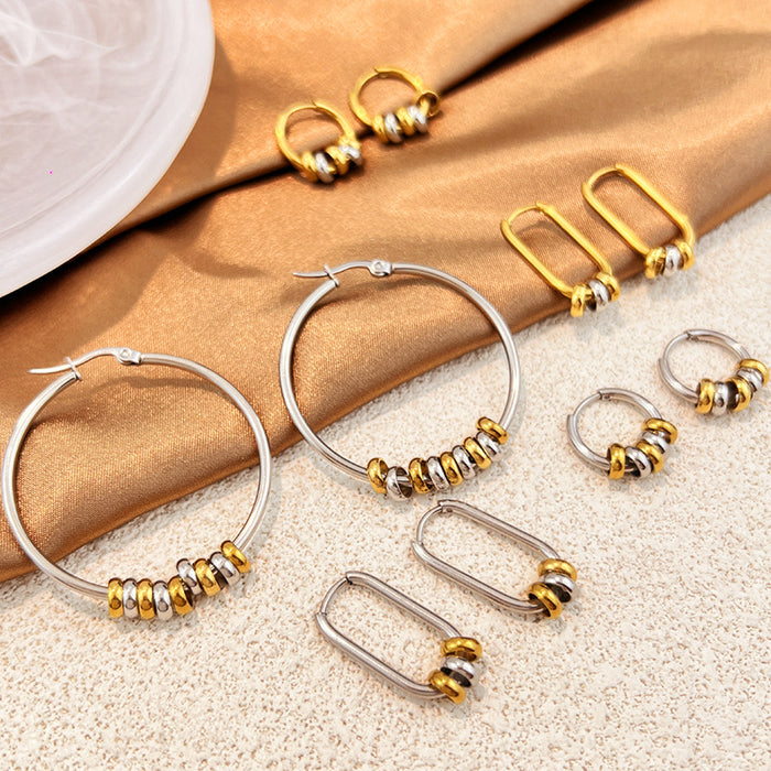Wholesale Stainless Steel Color Matching Luxury Hoop Earrings