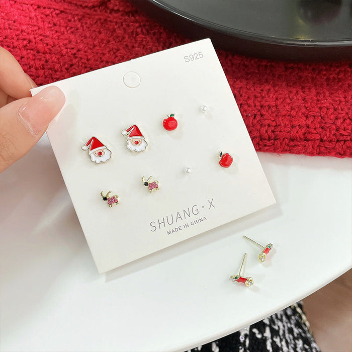 Wholesale Alloy Earrings Christmas Snowflake Elk JDC-ES-shuangx002