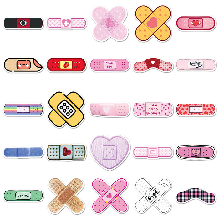 Wholesale 50pcs Cartoon Cute Creative Waterproof Band-Aid Graffiti Stickers