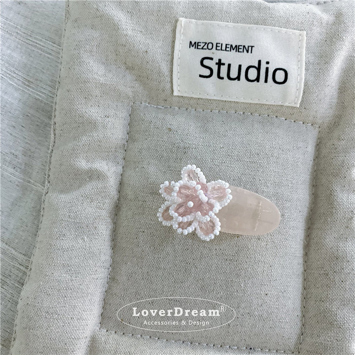 Wholesale Crystal bead flower hair clip, sweet and cute bangs clip hair accessory