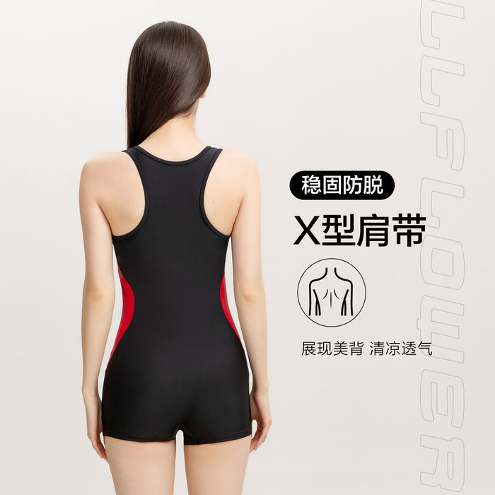 Wholesale New swimsuit women's one-piece flat angle new student training sports hot spring swimsuit