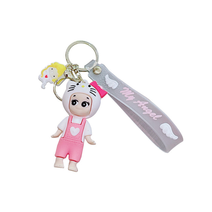 Wholesale Cartoon Cute Angel Girl Silicone Keychains JDC-KC-MRan005