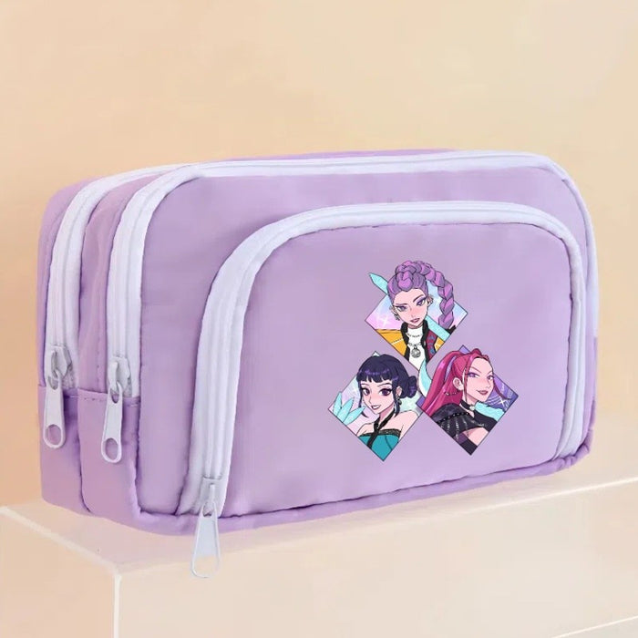 Wholesale Candy-colored cartoon print Pencil Bags for primary and secondary school girls