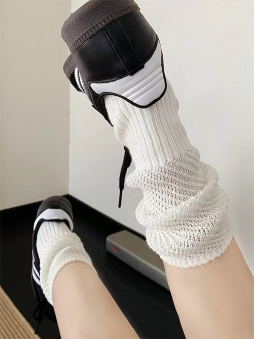 Wholesale Sock Splicing Breathable Stacking Socks Solid Color Cotton Socks Versatile Knitted Particle Leg Socks