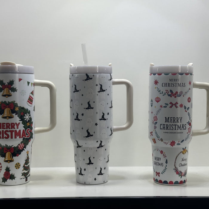 Wholesale 304 Stainless Steel Glow in the Dark 40oz Insulated Tumbler with Handle MOQ≥2