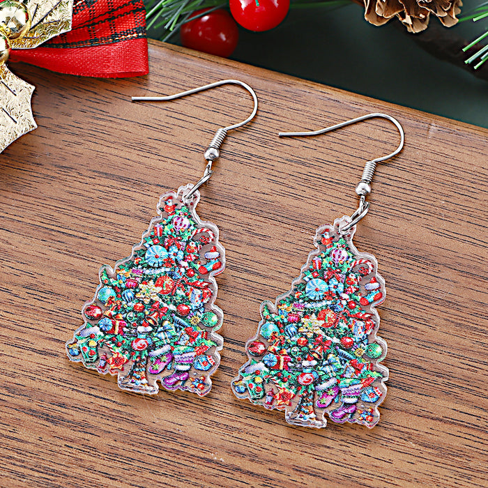 Wholesale Christmas gift box,  candies,  colorful lights,  Christmas tree acrylic earrings