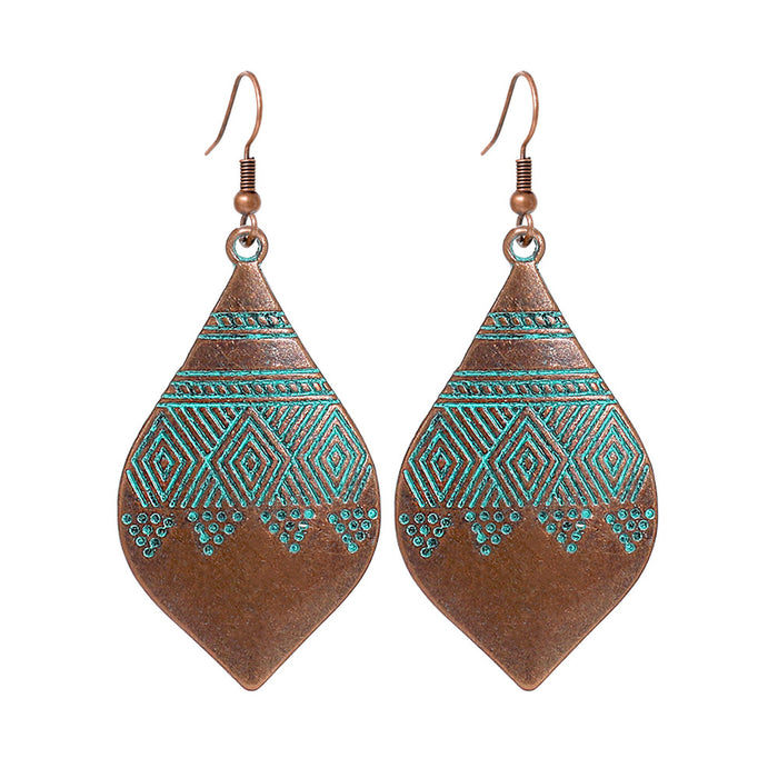 Wholesale Zinc Alloy Vintage Ethnic Bohemian Geometric Drop Earrings Women Fashion MOQ≥2