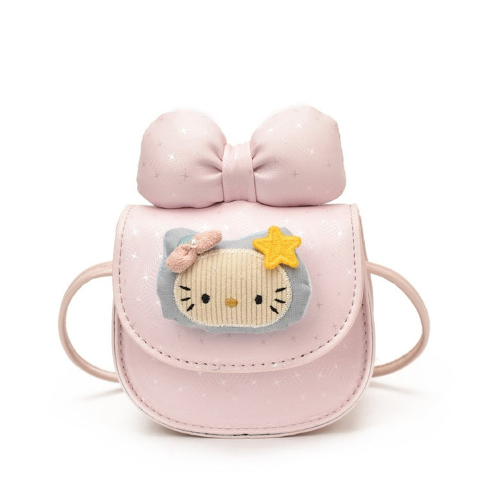Wholesale Bow Design Pu Shoulder Crossbody Bag For Girls Cute Cartoon Fashion Accessory
