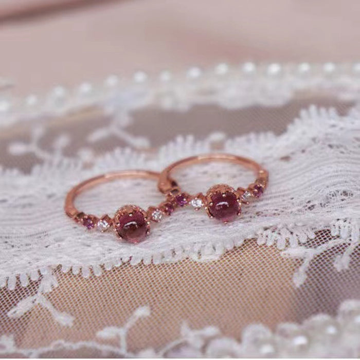 Wholesale Rose Stone Simple Retro Versatile Open Ring Adjustable