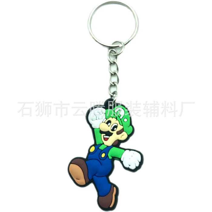 Wholesale 10pcs Cartoon Mushroom Keychain Pendant PVC Key Pendant School Bag Decoration