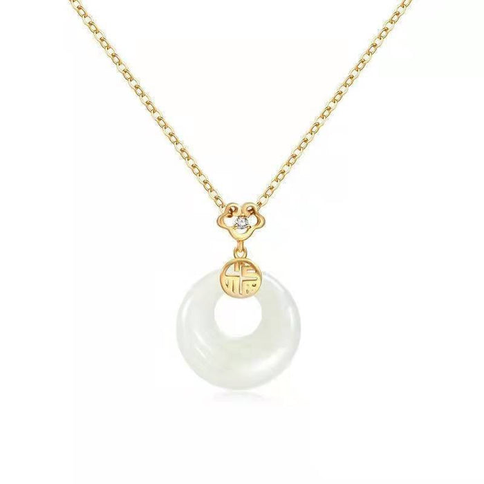 Wholesale New Fortune Peace Buckle Necklace with Fortune Character Pendant