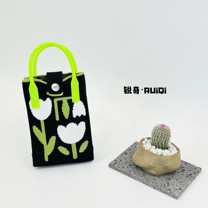 Wholesale Cute Cartoon Knitted Mobile Phone Bag  Easiest for Match Shoulder Bag Coin Crossbody Portable