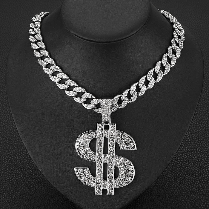 Wholesale Full Diamond Pendant Alloy Men's Necklace JDC-NE-QingR012