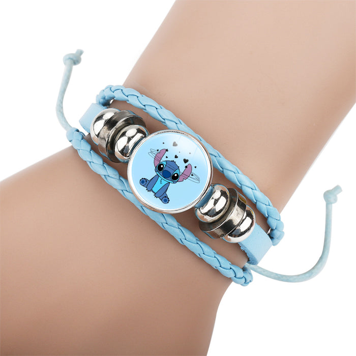 Wholesale Cartoon Braided Multi-layer Gemstone Cowhide Bracelet JDC-BT-NH020